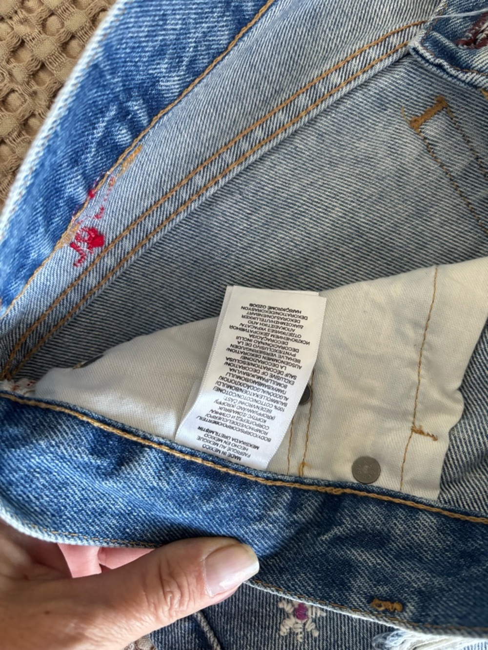 Polo by Ralph Lauren Light Blue Boyfriend Jeans with Red Heart Embroidery - Picture 6 of 8